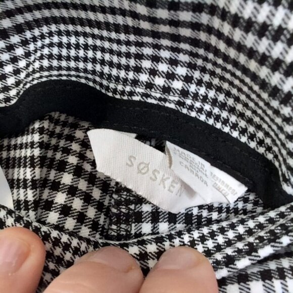 Sosken Studios Canada Plaid Academia Wide Leg Cropped Cuffed Stretch Pants 10 - Picture 4 of 9